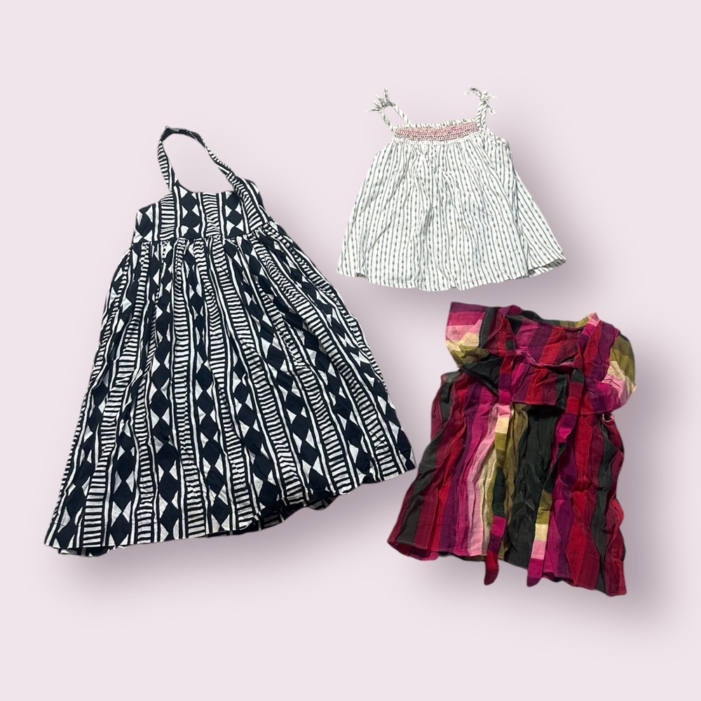 Toddler Girl Old Navy Lot of Dress Tank And Blouse Bold Print And Stripes 4T